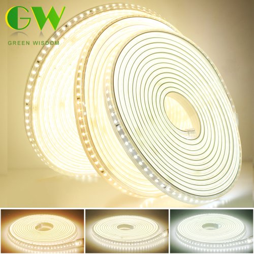 Afbeelding van Zachte en Flexibele 220V LED Strip met EU Stekker en Schakelaar – Waterdicht, 120 LEDs per Meter, 8W/m, Niet Oogverblindend, Hoge Helderheid voor In- en Buitenruimte
