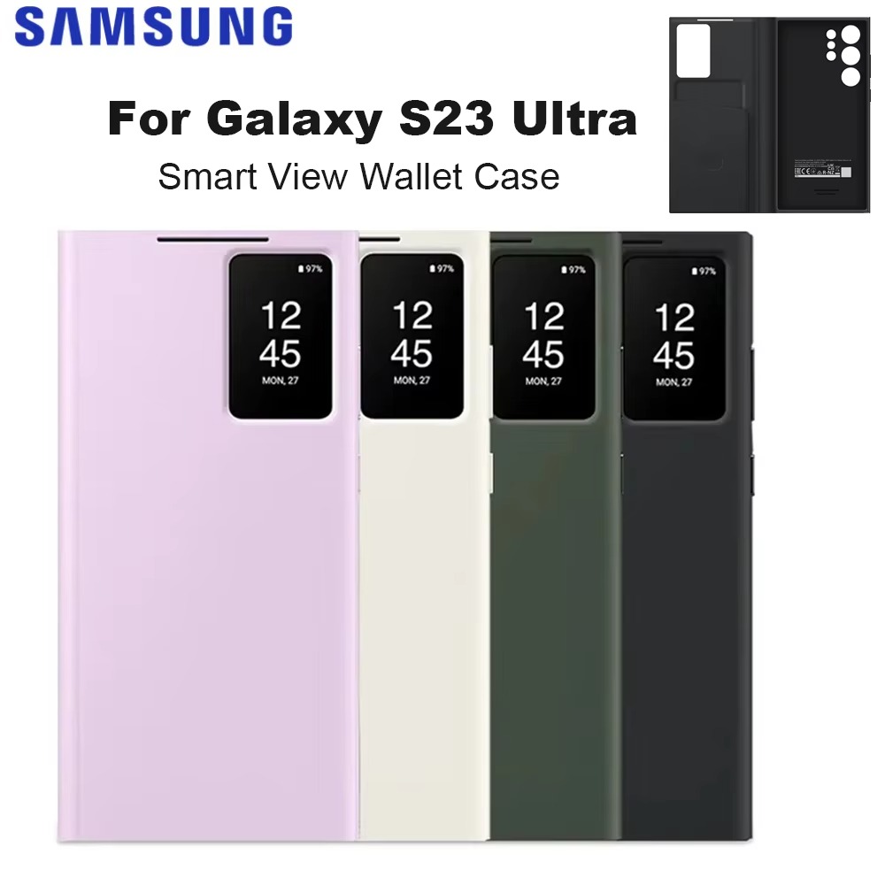 Image of Original For Samsung Galaxy S23 Ultra Smart View Wallet Flip Case for Galaxy S23Ultra Smart View Phone Cover SM-S918B