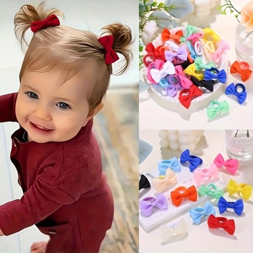 Image of Adorable Bow Elastic Hair Ties – Soft, Non-Slip, and Stylish Hair Accessories for Everyday Wear and Festive Occasions