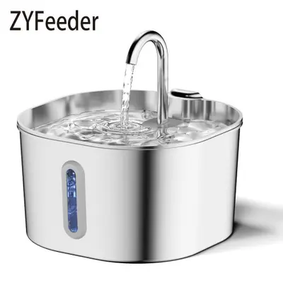 Fontaine d'eau automatique pour chat et chien - 2L inox sans prise