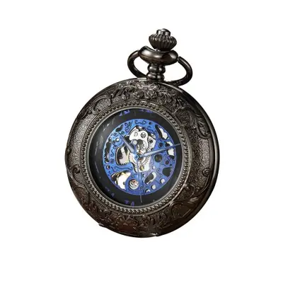 Image de Montre de Poche Mécanique Squelette Dorée - Style Rétro Luxueux