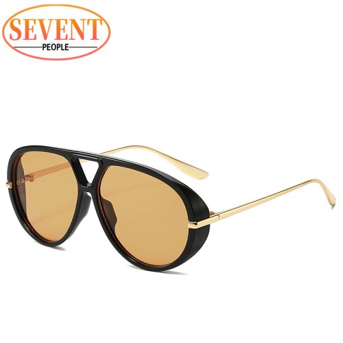 Immagine di Occhiali da sole pilota punk ovali oversize da donna Big 2025 Luxury Brand Occhiali da sole con mont...
