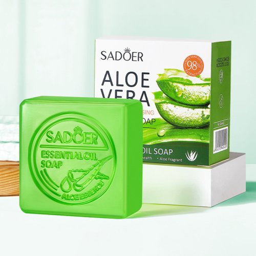 Image of Pure Aloe Vera Handmade Facial Soap – Natural Foaming Face Wash for Deep Cleansing, Moisturizing & Oil Control