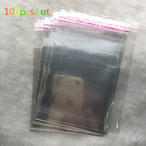 Image of Premium Transparent Reusable Poly Bags for Jewelry Packaging - 4x6 inch (14x14cm) Self-Sealing OPP Plastic Bags with Adhesive Closure for Craft and Gift Storage