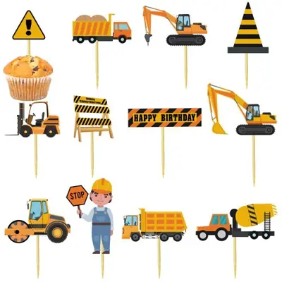 Image de Assiettes & Tasses Pelle Camion - Fête d'Anniversaire Enfants