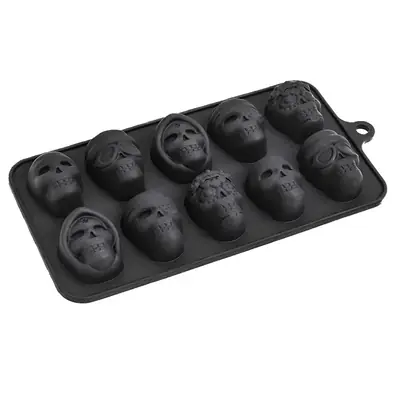Image de Moule à glaçons crâne Halloween - 10 grilles