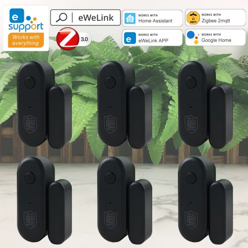 Zdjęcie Czujnik otwarcia drzwi/okien eWeLink Zigbee 3.0, detektor otwarcia/zamknięcia okna, alarm antywłamaniowy do domu, współpracuje z aplikacją eWelink, bramką Zigbee, Alexa, Yandex Alice