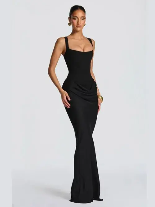 Noir long robe