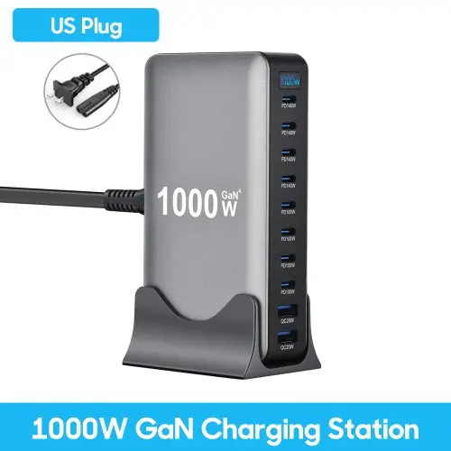 Image de Chargeur USB-C 800W 10 Ports - Super Rapide pour iPhone, Samsung & PC
