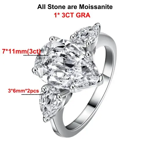 Centre 3CT moissanite