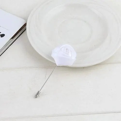 Image de Broche de Mariage Rose en Soie - Élégance pour Hommes