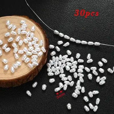 Image de Perles Blanches Acryliques - Kit Bricolage Bijoux