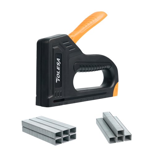 Image de Agrafeuse Manuelle + 1200 Agrafes - Idéale pour le Bois Léger et le Rembourrage