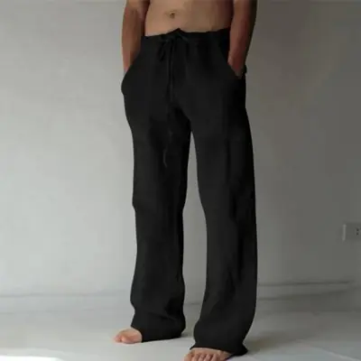 Image de Pantalon Homme Coton Lin Été Décontracté