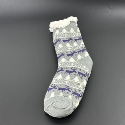 Immagine di Calzino sfocato Caldo casa di Natale Soffice pantofola Calzino da uomo Inverno Contton spesso Peluch...