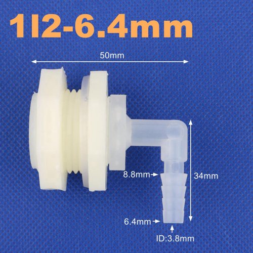 Imagen de 1 Juego de conector de tanque de agua ABS de 1/2 pulgadas a 6,4 ~ 20mm, junta de manguera de riego para jardín y acuario, adaptador de 90 grados