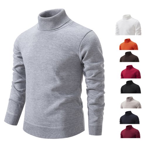 Image of Premium Thick Turtleneck Sweater for Men – Warm, Slim Fit, Solid Color Casual Pullover for Winter Fashion