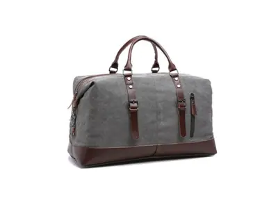 Image de Sac de Voyage Homme - Toile & Cuir - Grand Format