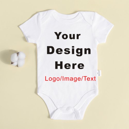 Image of Customizable Baby Bodysuit & Jumpsuit – Personalized Long Sleeve and Short Sleeve Onesies with Simple Text Design for Newborns