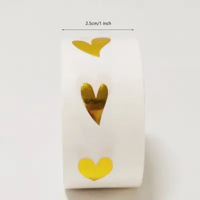Image de Stickers Cœurs Dorés Transparent - 500 pcs