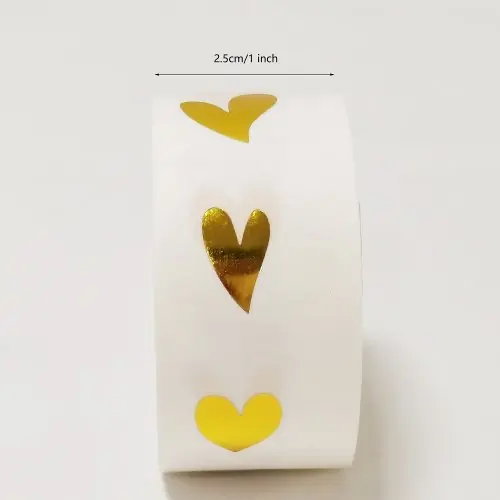 Image de Stickers Cœurs Dorés Transparent - 500 pcs