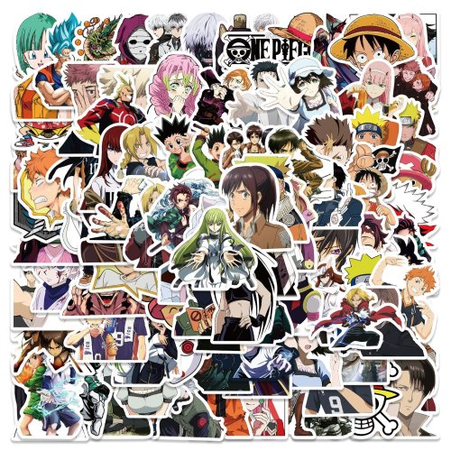 Imagen de Pegatinas de Anime Impermeables en Mezcla de 50, 100 o 300 Unidades – Decoración DIY para Teléfonos, Equipaje, Guitarra, Cuadernos y Tazas – Juguetes Creativos para Niños