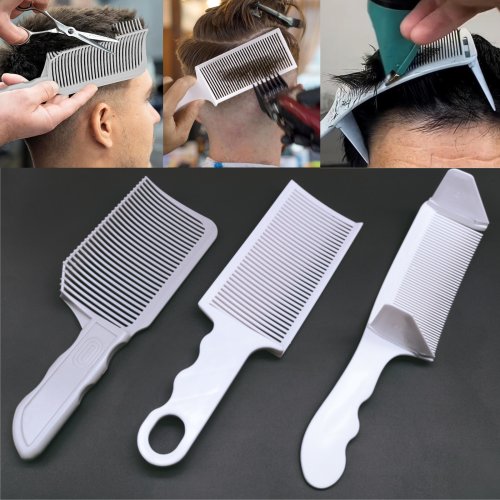 Image of Natural Wood & Steel Barber Hair Comb Kit – Professional Flat Top, Fade, and Styling Tools for Men's Haircuts