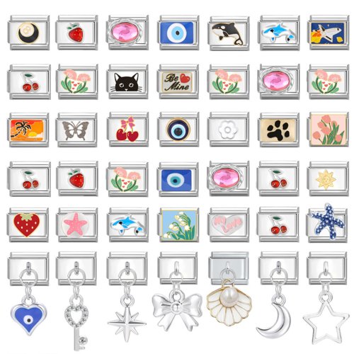 Bild von Stilvolles Edelstahl-Armband mit Charme-Anhängern – DIY Schmuck für Frauen