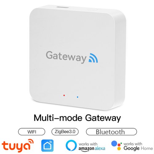 Image of Tuya Zigbee Multi-Mode Smart Home Gateway Hub with Wi-Fi, Bluetooth Mesh, and Remote Control – Works Seamlessly with Alexa, Google Assistant, and Apple HomeKit