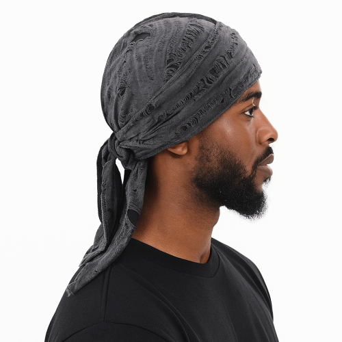 Imagen de Pañuelo de algodón de Hip Hop, pañuelo para la cabeza, pañuelo para la cabeza para ciclismo, gorro de pirata de cola larga, diadema con correa transpirable, gorro con agujero, Bandana