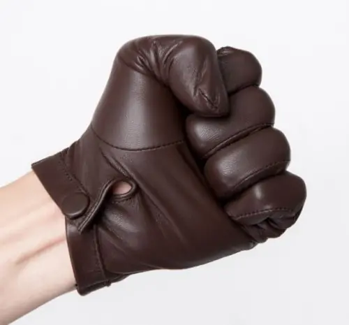 Image de Gants en Cuir de Mouton Noir & Marron - Style Élégant & Confort