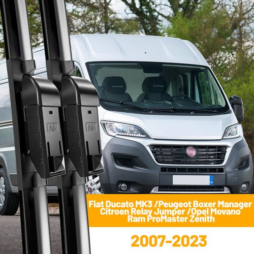 Image of Premium Front Windshield Wiper Blade Compatible with Fiat Ducato III MK3, Peugeot Boxer, Citroën Relay, Jumper, Opel Vauxhall Movano (2007-2023)