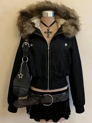 Image de Manteau Fausse Fourrure Vintage Harajuku Punk