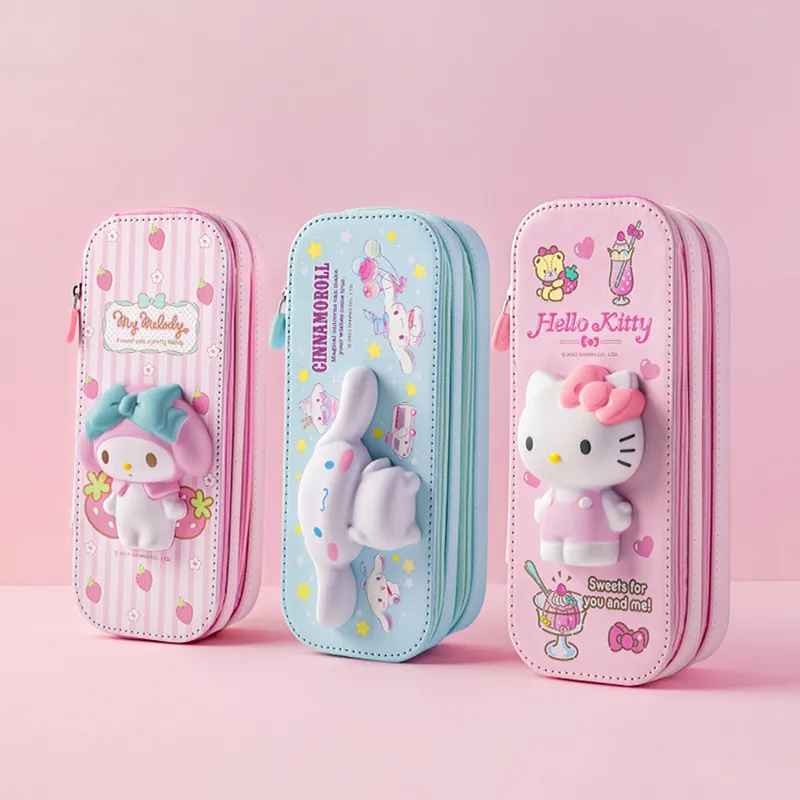 Imagen de Estuche para Lápices Sanrio 3D con Diseño de Descompresión, Almacenamiento Doble Capa, Gran Capacidad y Funcionalidad Multifuncional – Ideal para Niños y Amantes de los Personajes Kawaii