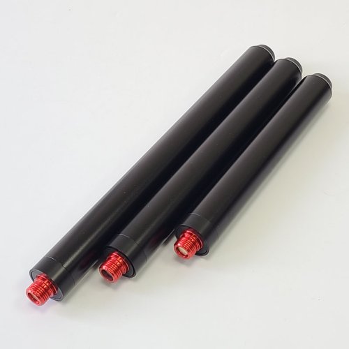 Afbeelding van Nieuwe Zwarte Aluminium Poolkue Extensies voor Longoni Cues - 8, 10 en 12 Inch met Bumper voor Carambole en Billard