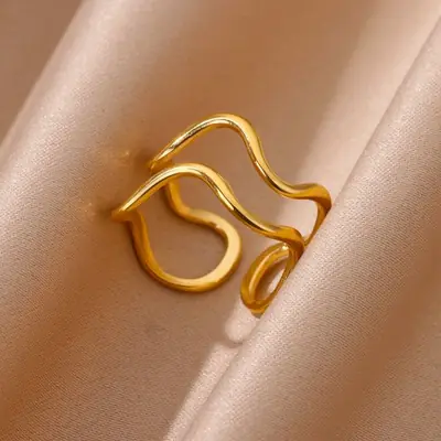 Image de Bague Géométrique Or Épaisse - Style Moderne & Élégant