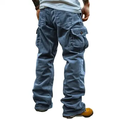 Image de Pantalon Cargo Homme Velours Côtelé - Style Rétro & Fonctionnel