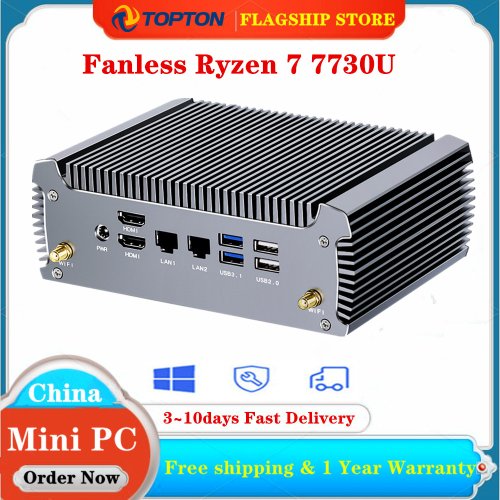 Image de Mini PC AMD Silencieux - Ryzen 7 7730U - Windows 11 - Gaming & Bureau