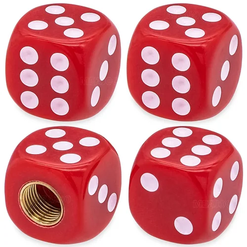 Image of 4Pcs Dice Tire Valve Stem Caps,Waterproof Airtight Car Wheel Tire Air Caps Universal Valve Stem Covers for Cars Motorcycles Bike