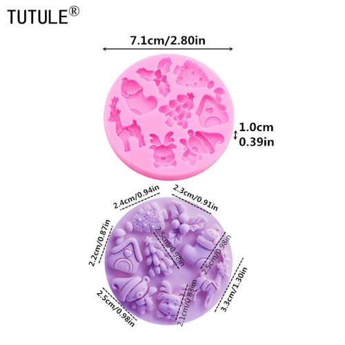 Immagine di Stampo natalizio con piccola campana Serie natalizia Fondente Zucchero Cupcake Stampi in silicone ar...