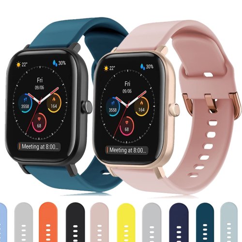 Bild von Ersatz-Silikon-Armband 20mm und 22mm für Amazfit GTS 2/3/4, GTR 2/3/4, 42mm Smartwatch – Kompatibel mit Amazfit Bip, Wechselarmband für Sport & Alltag