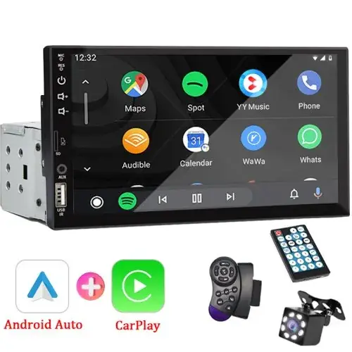 Image de Autoradio 1Din avec CarPlay & Android Auto - Écran Tactile HD