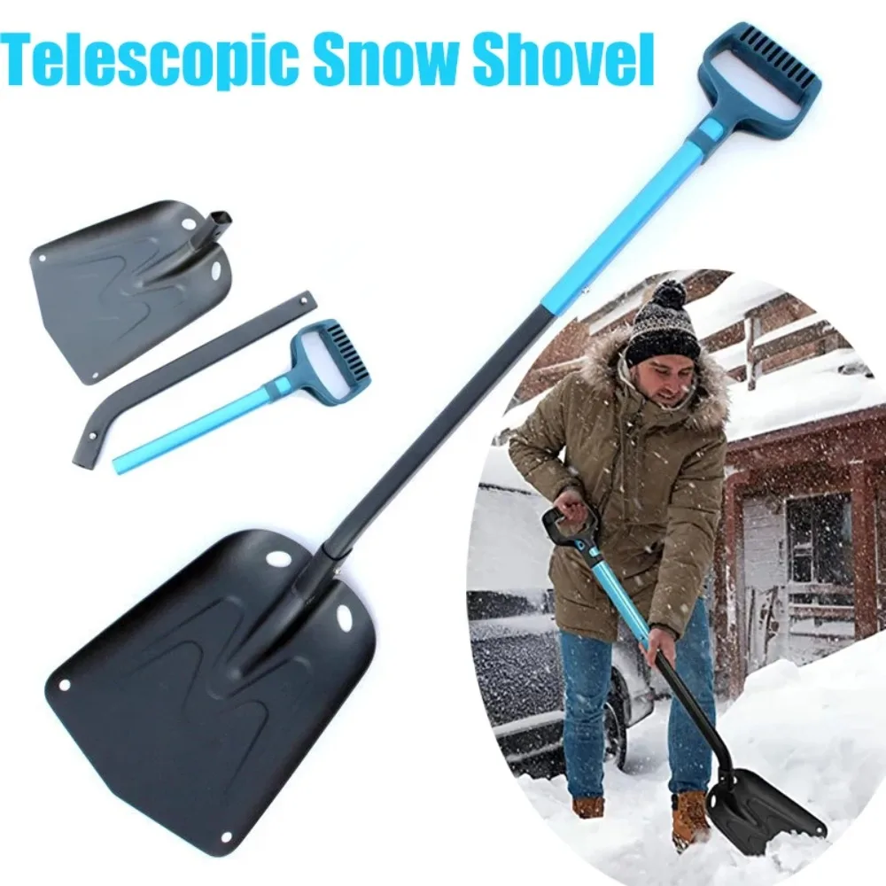 Afbeelding van Multifunctionele Telescopische Sneeuwschep met Draagbare Opbergfunctie – Ideaal voor Winterse Woonomgevingen