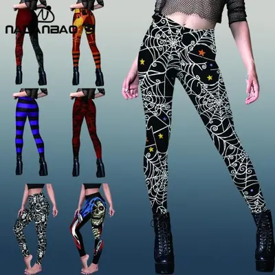 Image de Leggings Fitness Halloween Tête de Mort 3D