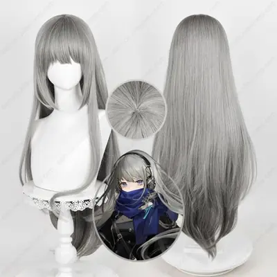 Image de Perruque Cosplay Grise Dégradée 85cm - Cheveux Synthétiques
