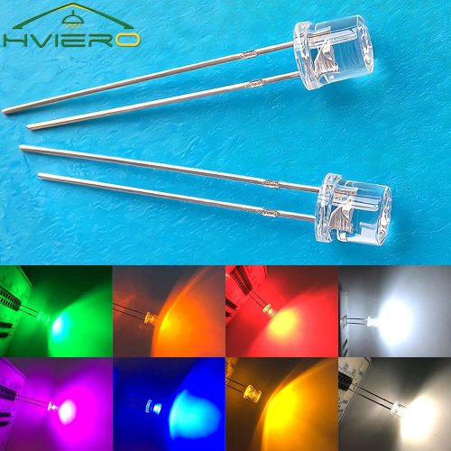 Image de LED Ultra Lumineuses 5mm - Blanc, Rouge, Rose, Jaune, Bleu