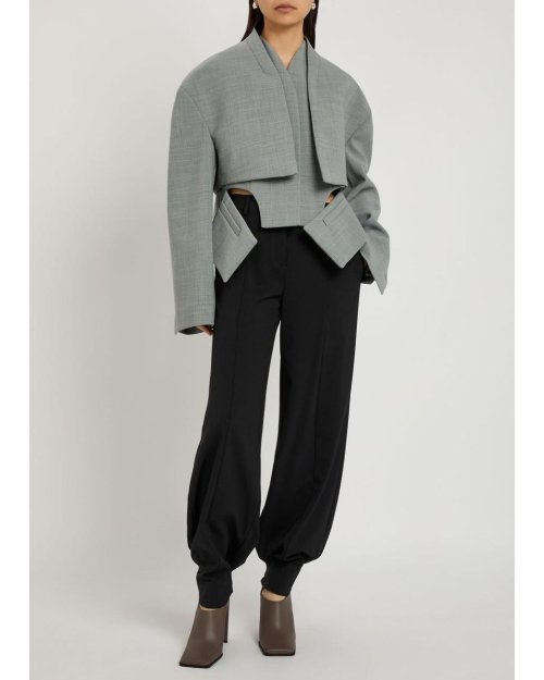 Afbeelding van Stijlvolle Grijze Blazer Jas voor Dames – Chique & Modern