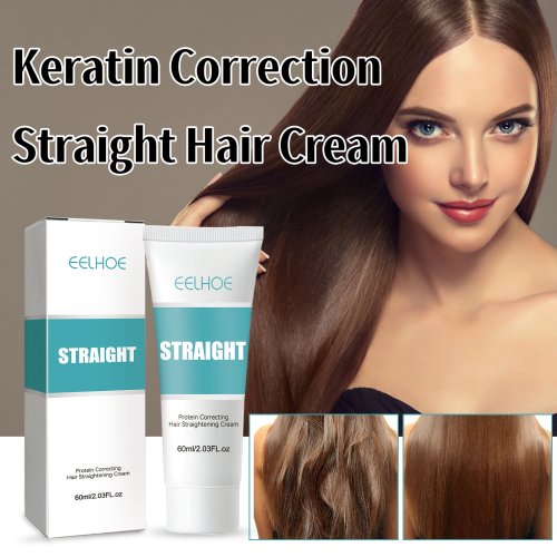 Image of Natural Keratin Repair Cream for Straight, Soft, and Healthy Hair – Deep Conditioning & Frizz Control