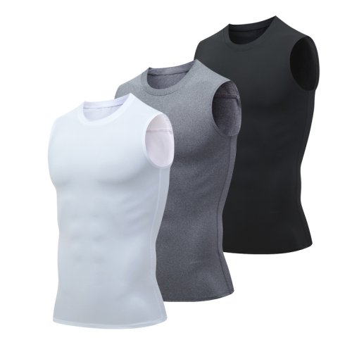Imagen de Chaleco de Compresión Ajustado Sin Mangas para Hombre – Camiseta Deportiva Transpirable y Elástica para Entrenamiento, Gimnasio y Actividades Físicas