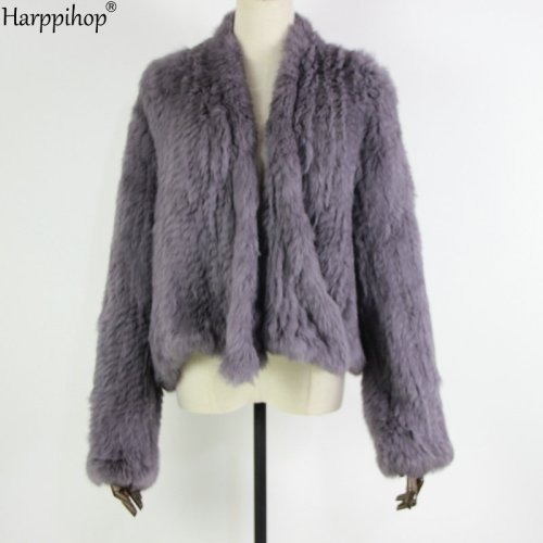 Bild von 2021 heißer verkauf gestrickte kaninchen pelz jacke popuplar mode pelz jacke winter pelzmantel für frauen * harppihop